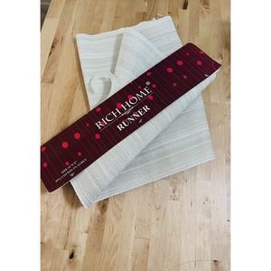 Rich Home Table RUNNER 14” X 72” Holiday Silver White Gold. Beautiful 95% Cotton